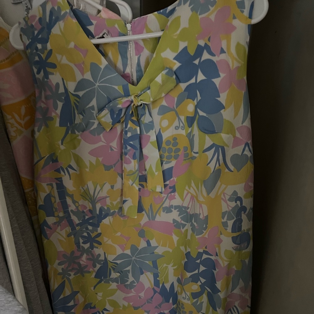 Vintage flowery dress with no sleeves. Bought new and worned once.